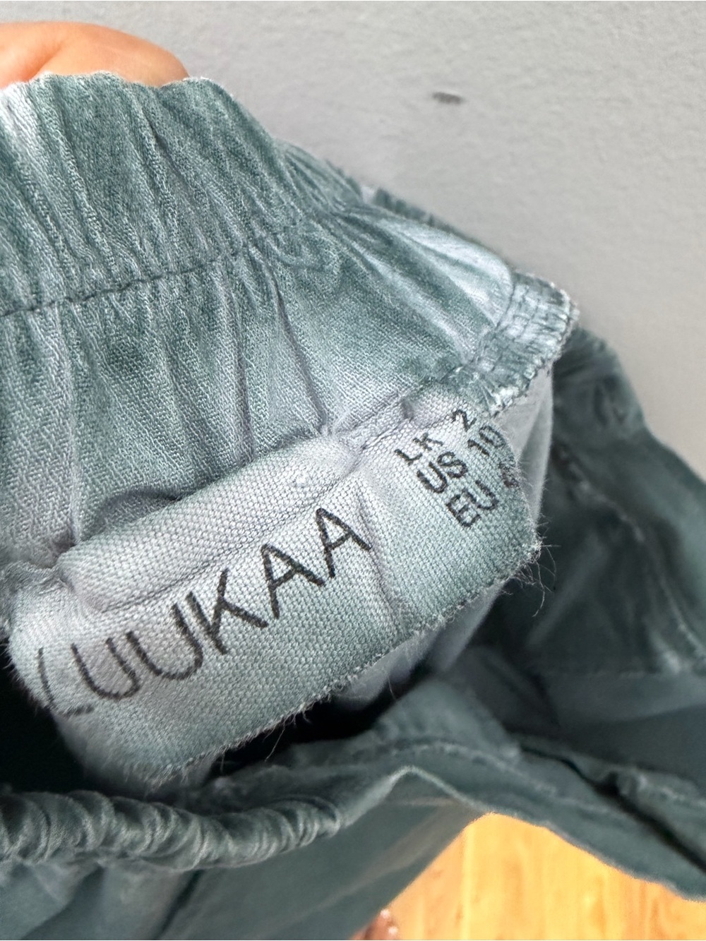 Luukaa Cargo Pants Cotton Green Stone washed Size 10 Women’s - Picture 9 of 10